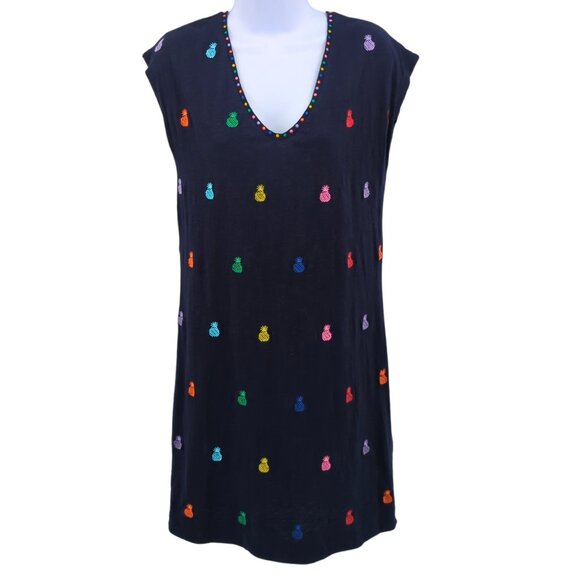 Boden Summer Dress 4 | Navy Embroidered Colorful | Summer Resortwear - Picture 6 of 11